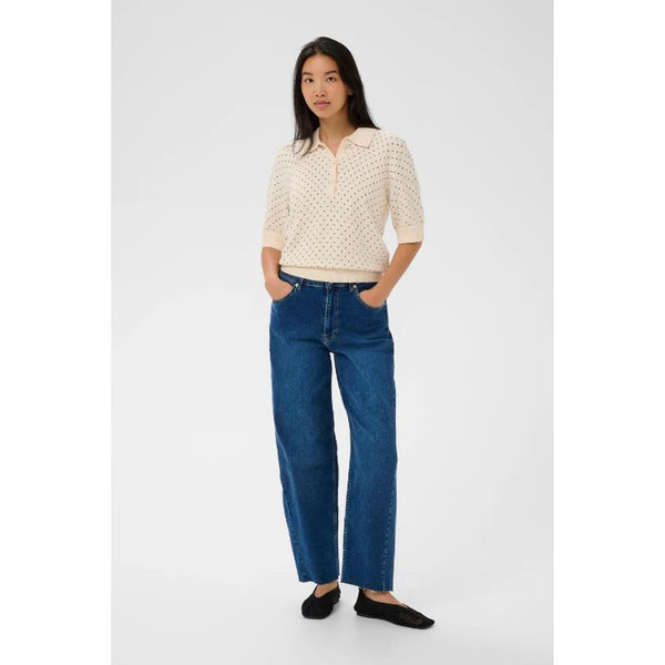 Part Two Ladies Anetti Top - Cream with Polka Dots