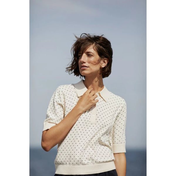 Part Two Ladies Anetti Top - Cream with Polka Dots