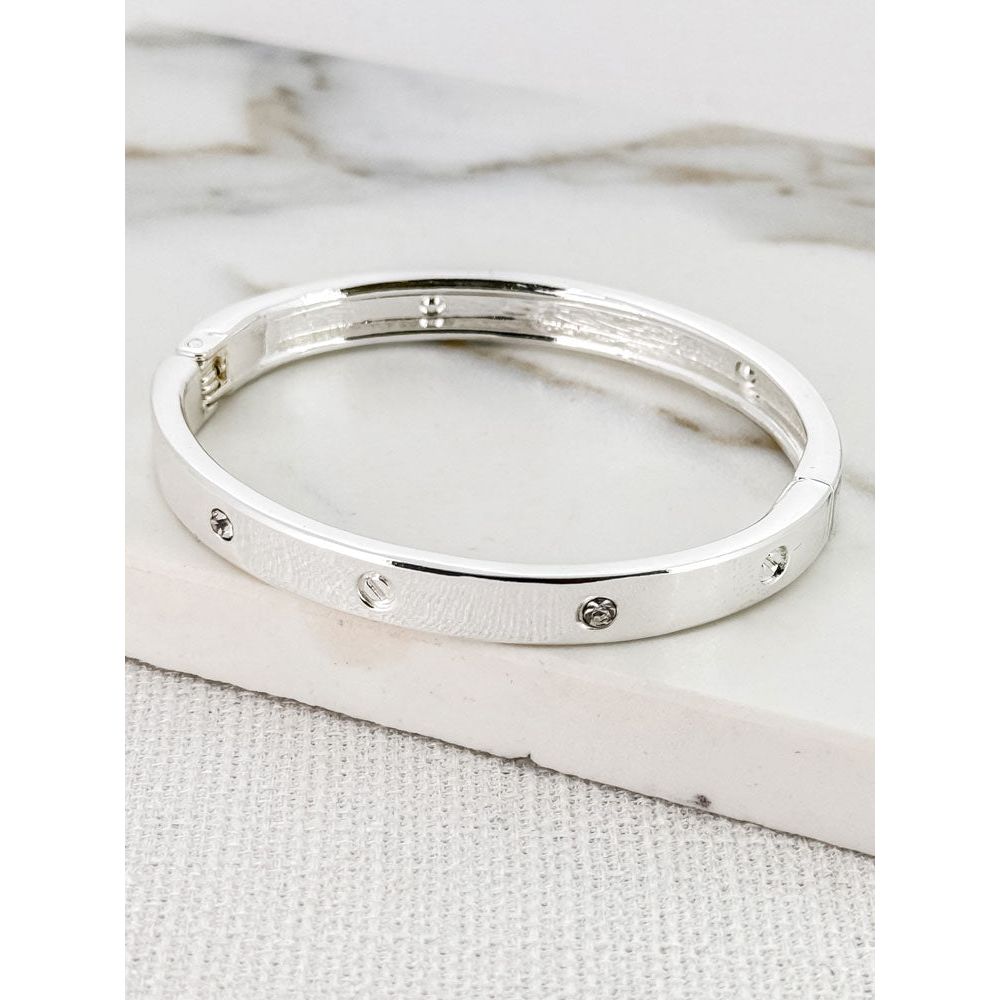 Silver Diamonte & Screw Bracelet - 3677/SL