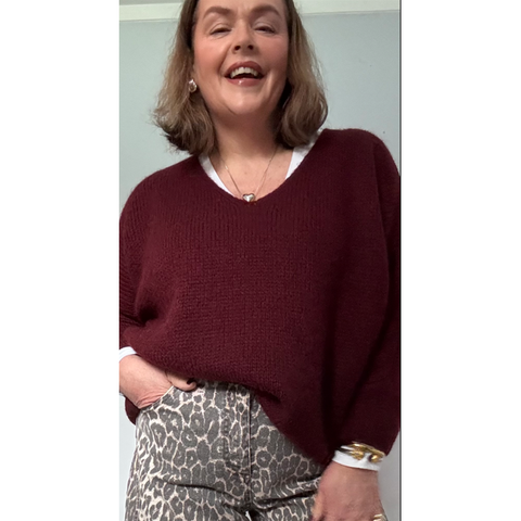 Ellie and Bea Ladies Mohair V-Neck Sweater (multiple colours available)