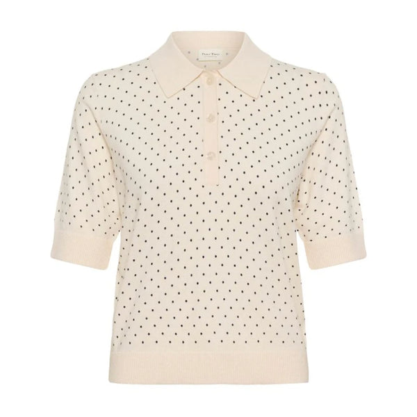Part Two Ladies Anetti Top - Cream with Polka Dots