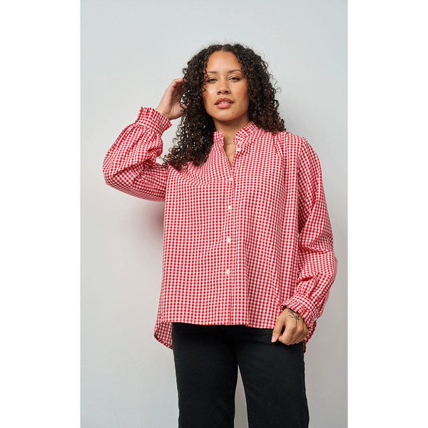 Luella Ladies Carron Cotton Blouse In Red Gingham