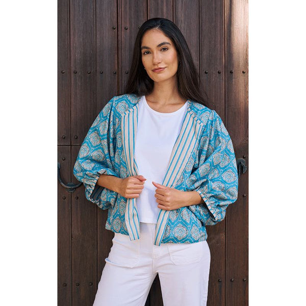 Luella Ladies Bari Jacket Printed Pattern - Denim Blue