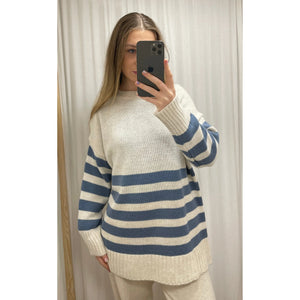 Ellie and Bea Ladies Oversized Striped Jumper