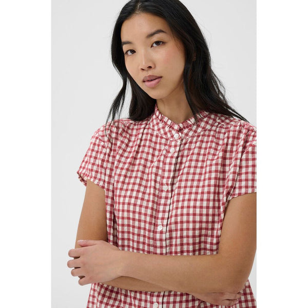 Part Two Ladies Bjanka Blouse - Burnt Russet Check Red