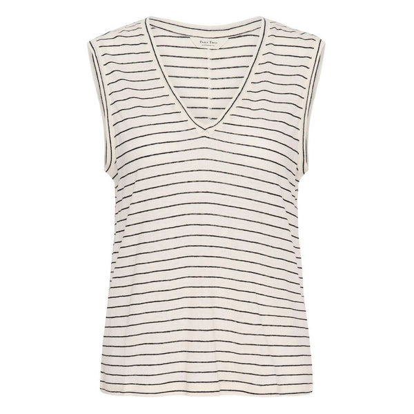 Part Two Ladies Brianie Top - Black Stripe