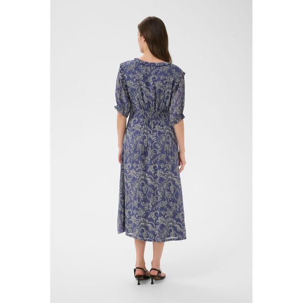 Part Two Ladies Venia Dress - Blue With Light Dot Paisley