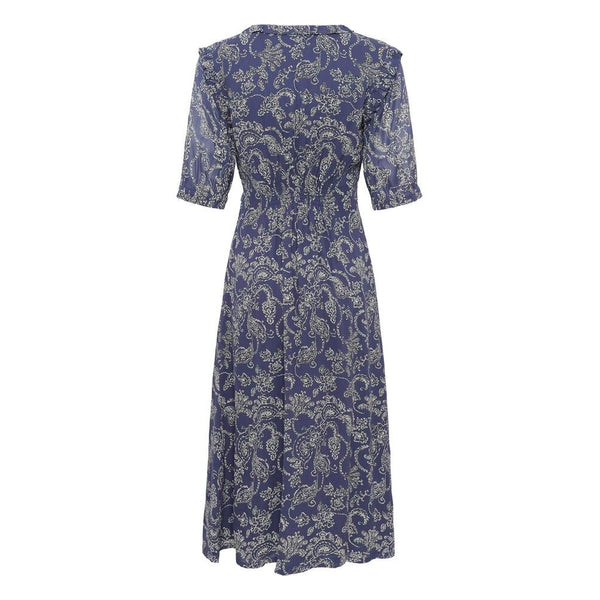 Part Two Ladies Venia Dress - Blue With Light Dot Paisley