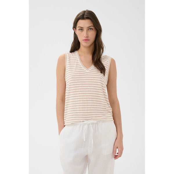 Part Two Ladies Brianie Top - Brown Stripe
