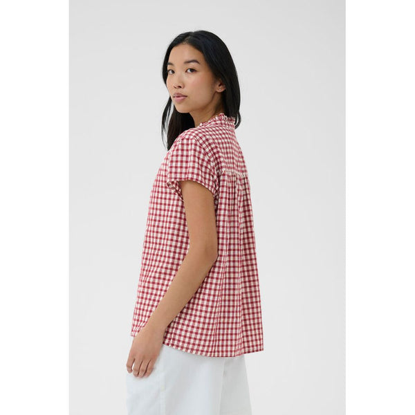 Part Two Ladies Bjanka Blouse - Burnt Russet Check Red