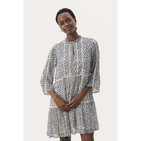 Part Two Ladies NibiPW Dress - Navy Mini Grid Flower