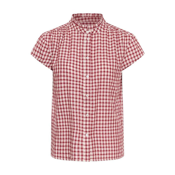 Part Two Ladies Bjanka Blouse - Burnt Russet Check Red