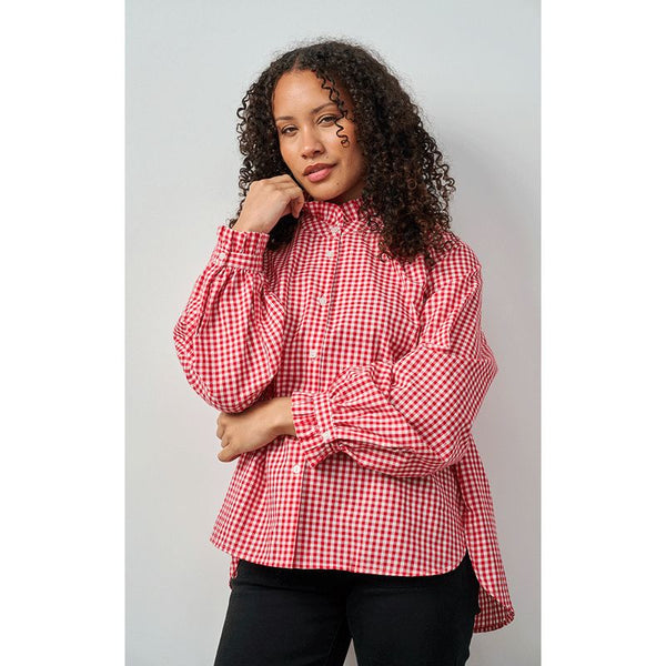 Luella Ladies Carron Cotton Blouse In Red Gingham