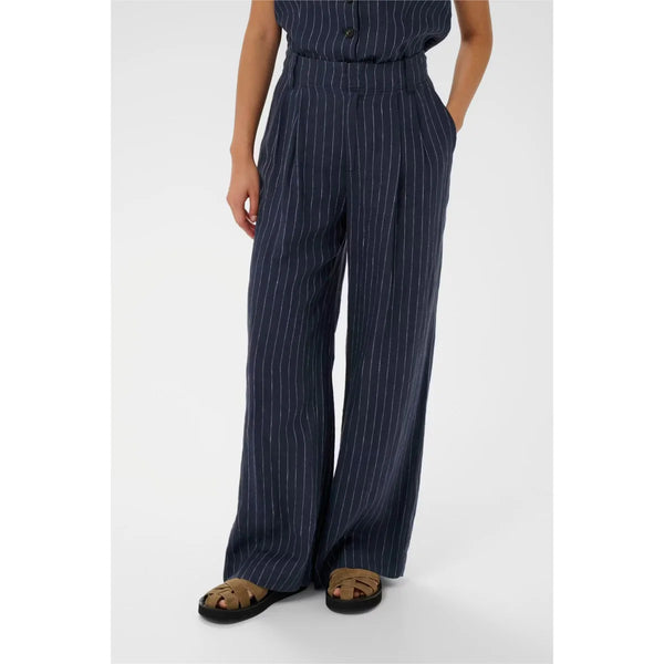 Part Two AliyaPW Trousers - Blue Nights Pinstripe