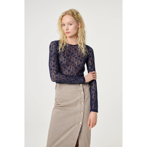 Fabienne Chapot Ladies Lacey Top - Marine Blue