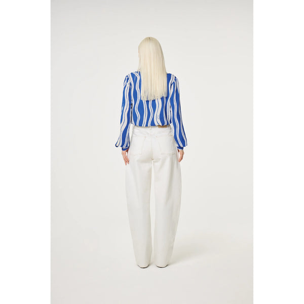 Fabienne Chapot Ladies Coco Blouse - Cosy White/Cobalt Blue