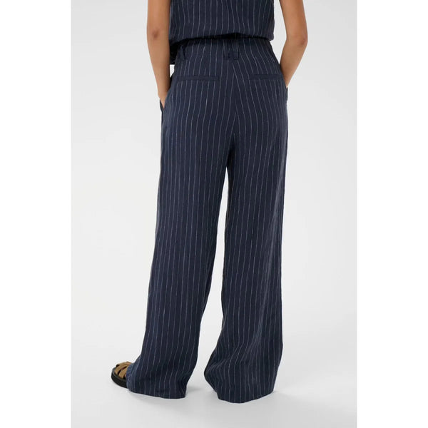 Part Two AliyaPW Trousers - Blue Nights Pinstripe