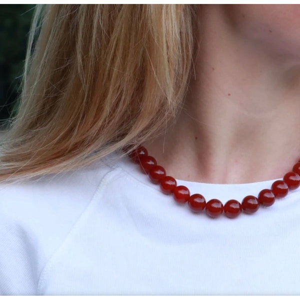 Soï Copenhagen Ladies Faro Necklace - Red Jade