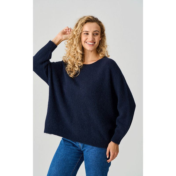 Luella Ladies Bettina Long Alpaca Jumper - Navy
