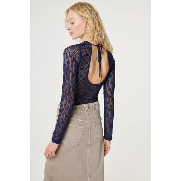 Fabienne Chapot Ladies Lacey Top - Marine Blue
