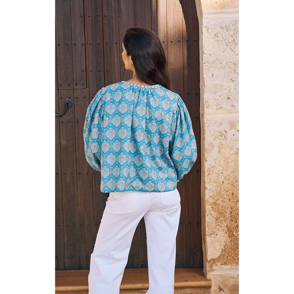 Luella Ladies Bari Jacket Printed Pattern - Denim Blue