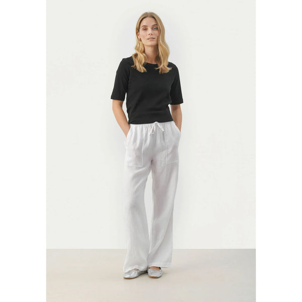 Part Two Ladies Eniola Full Length Wide Trousers - Bright White
