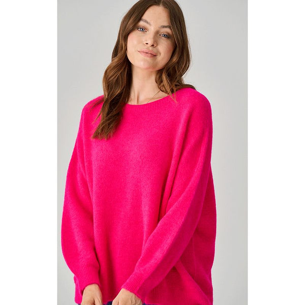 Luella Ladies Bettina Long Alpaca Jumper - Dark Fuchsia