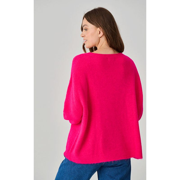 Luella Ladies Bettina Long Alpaca Jumper - Dark Fuchsia