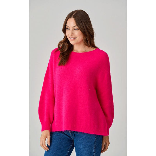 Luella Ladies Bettina Long Alpaca Jumper - Dark Fuchsia