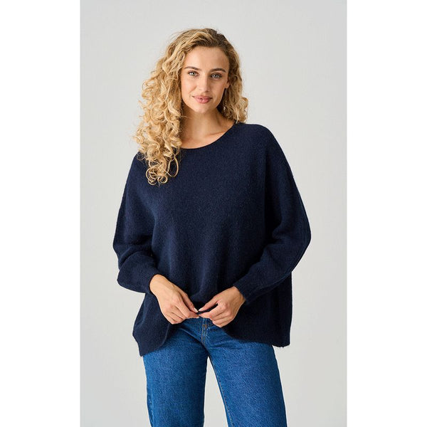 Luella Ladies Bettina Long Alpaca Jumper - Navy