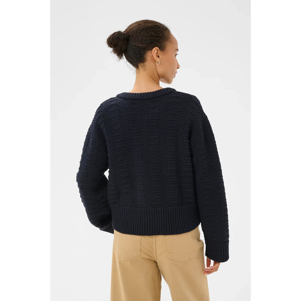 Part Two Ladies Chunky Aniela Cardigan - Navy