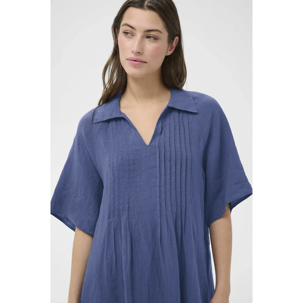 Part Two Ladies Linen Ayla Dress - Denim Blue