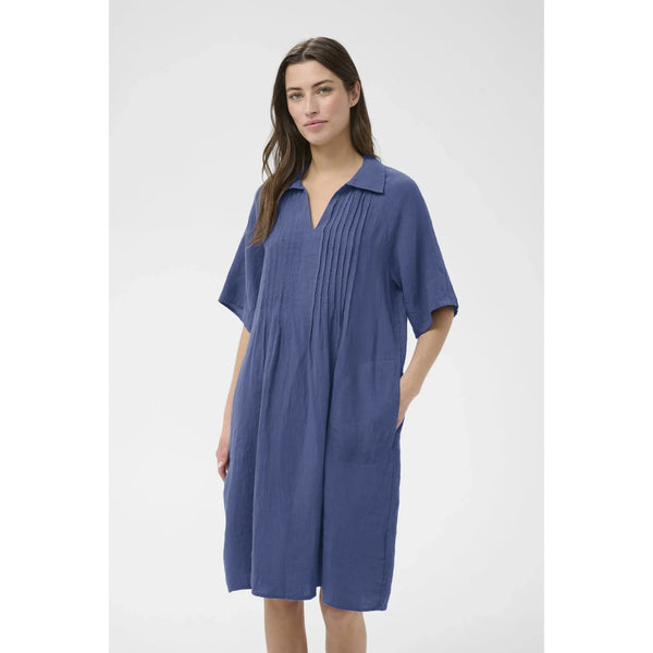 Part Two Ladies Linen Ayla Dress - Denim Blue