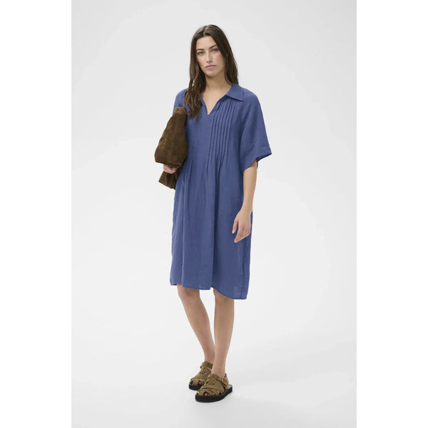 Part Two Ladies Linen Ayla Dress - Denim Blue