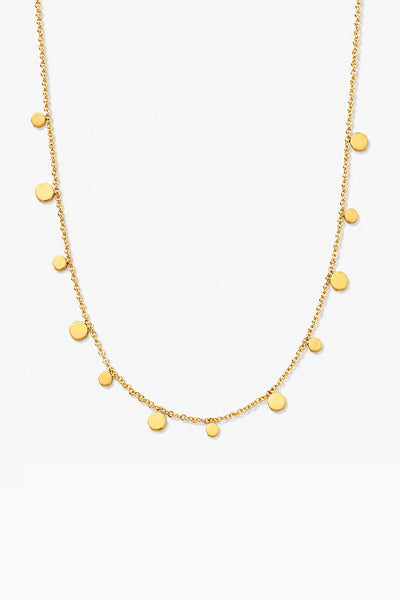 Ashiana Splash Flutter Gold Disc Necklace