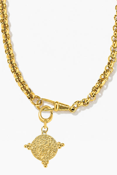 Ashiana Splash Otis Vintage Chunky Gold Chain Necklace