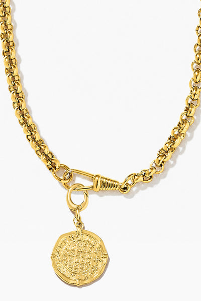 Ashiana Splash Flutter Gold Disc Necklace