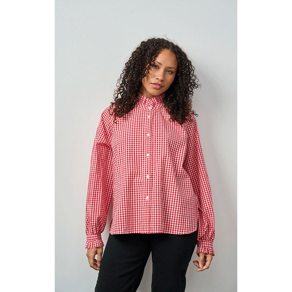 Luella Ladies Carron Cotton Blouse In Red Gingham