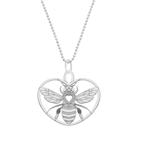 CarterGore Sterling Silver Bee Heart Necklace