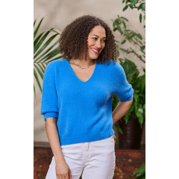 Luella Ladies Valentina Short Sleeve V-Neck Alpaca Knit Jumper (Various Colours)