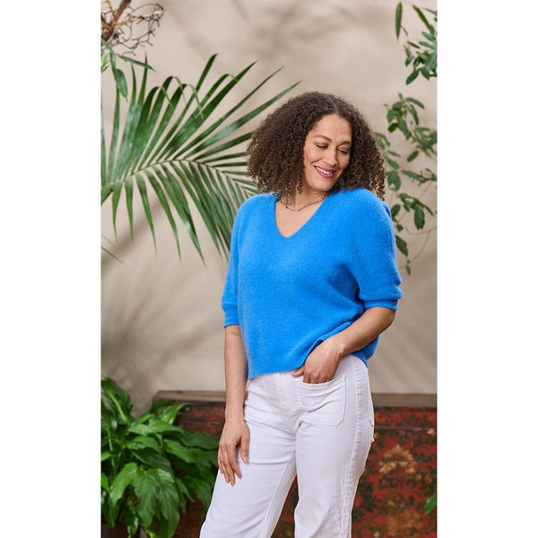 Luella Ladies Valentina Short Sleeve V-Neck Alpaca Knit Jumper (Various Colours)