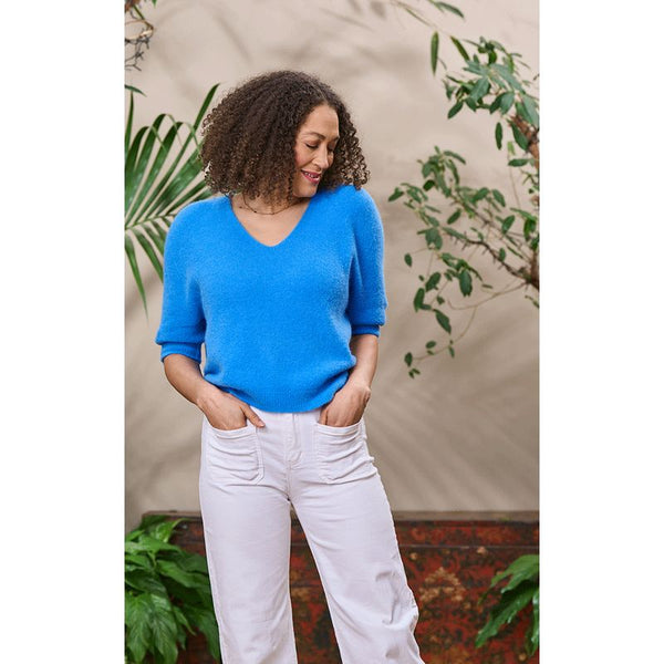 Luella Ladies Valentina Short Sleeve V-Neck Alpaca Knit Jumper (Various Colours)