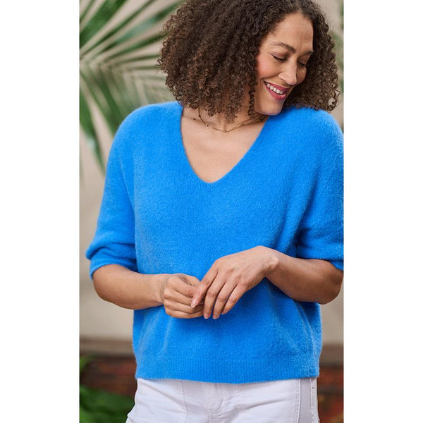 Luella Ladies Valentina Short Sleeve V-Neck Alpaca Knit Jumper (Various Colours)