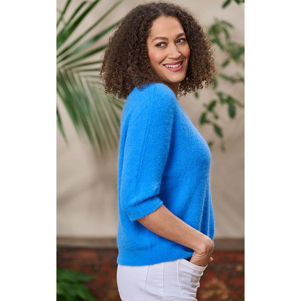 Luella Ladies Valentina Short Sleeve V-Neck Alpaca Knit Jumper (Various Colours)