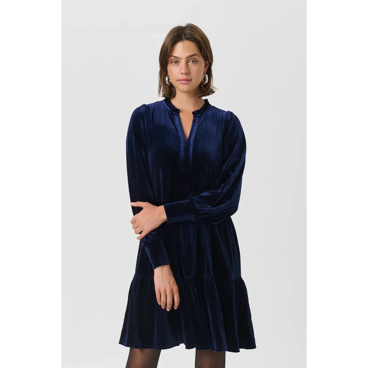 Part Two Ladies Viggase Velvet Dress - Peacoat Blue
