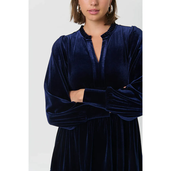 Part Two Ladies Viggase Velvet Dress - Peacoat Blue