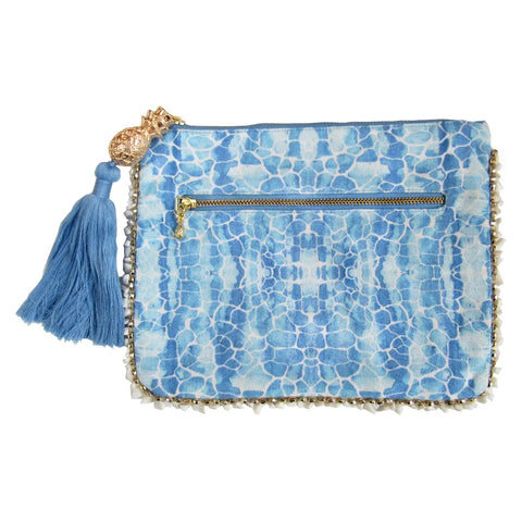 Sophia Alexia Ladies Clutch Bag - Blue Pebbles