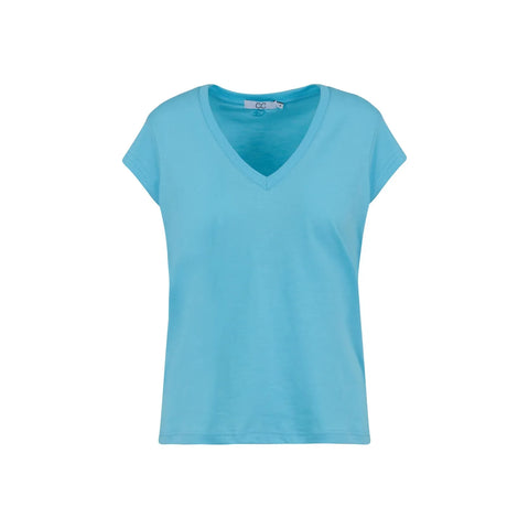 CC Heart by Coster Copenhagen Ladies V- Neck T-Shirt - Aqua Blue
