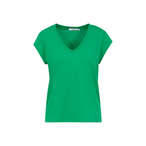 Coster Copenhagen Ladies V Neck Tshirt - Emerald Green