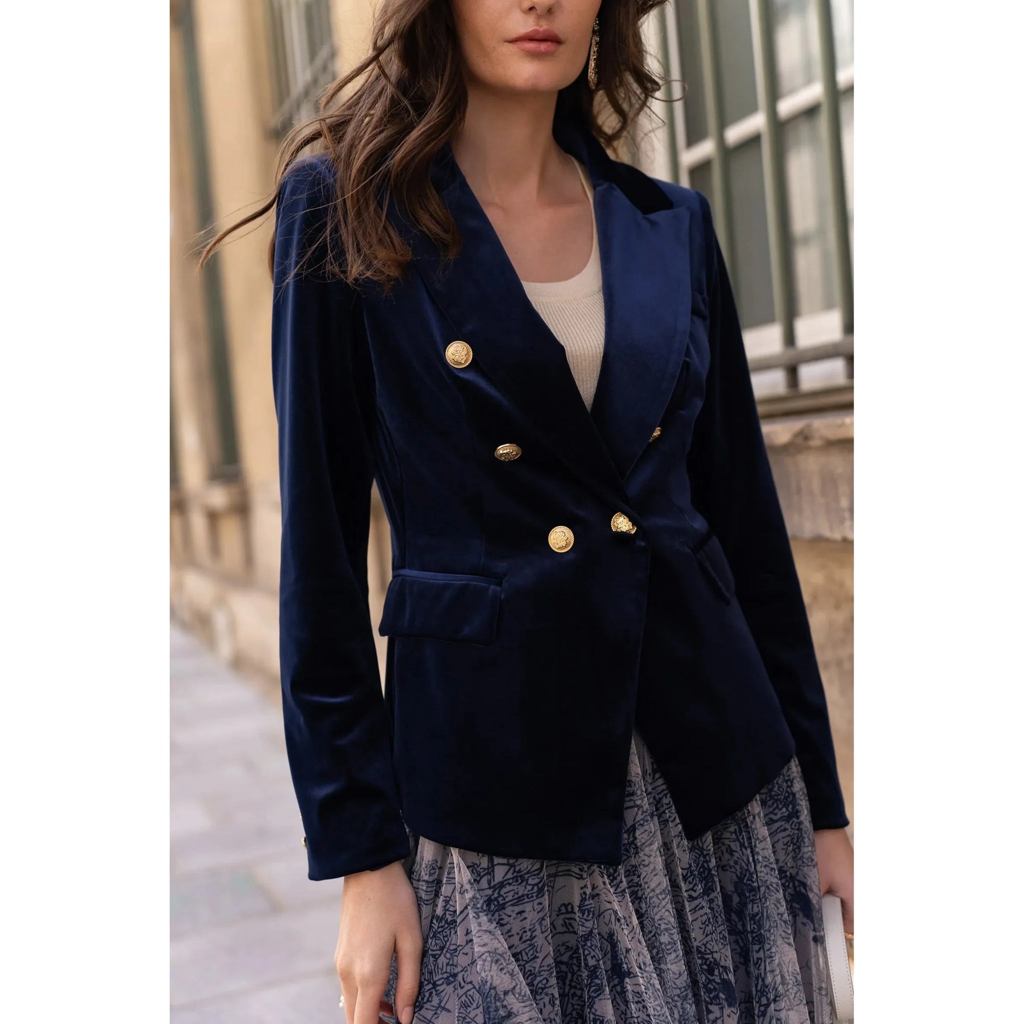 Double breasted blazer ladies sales